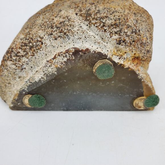 Vintage Natural Agate Specimen Stone Round Desk Paperweight Display Paper Weight - Picture 9 of 11